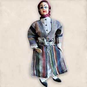 Vintage Handmade Romanian Doll in Traditional Costume